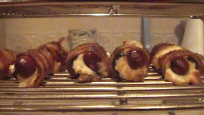 SmokingPit.com BBQ -Smoked Bacon Wrapped Cream Cheese & Little-smokies ABT's -  Recipes and how to videos on  slow cooking on the Traeger texas smoker grill.  smoking meats information and Treager Pelles Tacoma WA Washinton SmokingPit.com