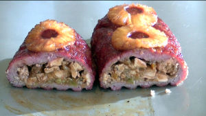 SmokingPit.com - Mesquite Smoked Kung Pao Chicken Stuffed Fatty. Great idea for yoursmoker Jack's Old South dry rub. Tacoma WA Washington