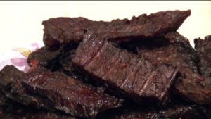 SmokingPit.com - Hickory Smoked Teriyaki Beef Jerky from  Top Round Steak - London Broil  Beef recipes and how to videos on  slow cooking on the Traeger texas smoker grill.  Smoking meats information and Treager Pellets Tacoma WA Washinton SmokingPit.com