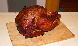 Thanksgiving day smoked Mad Hunky Brined Turkey.