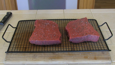 SmokingPit.com - Alder Smoked Sous Vide London Broil - Seasoning the Steaks