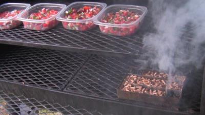 SmokingPit.com - Apple wood cold smoked Pico De Gallo using the A-MAZE-N-SMOKER cold smoke generator in a Yoder Wichita