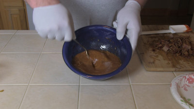 SmokingPit.com - Bacon Cheeseburger Meatloaf slow cooked on a Yoder YS640 Pellet cooker - Mixing the eggs and spices..