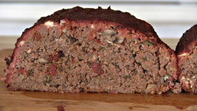 SmokingPit.com - Blue Cheese & Mushroom Meatloaf slow cooker on a Yoder YS640 Pellet cooker - The Money Shot