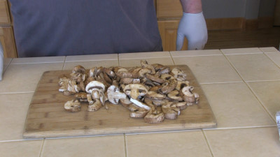 SmokingPit.com - Cajun Shrimp Tacos  Cookied on the Scottsdale Santa Maria style Grill. - Cutting the mushrooms.