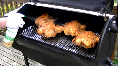 SmokingPit.com - Hickory smoked Garlic butter injected whole chicken  - Hot wings -  Smoked low and slow on my Traeger Texas smoker grill. Sausage mesquite apple hickor, pecan, alder, oak wood fire cooked foods! Tacoma WA Washington 