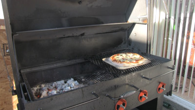 SmokingPit.com - Margherita Pizza recipe wood fire cooked on my Scottsdale Santa Maria style cooker. Cooking over a oak wood fire.