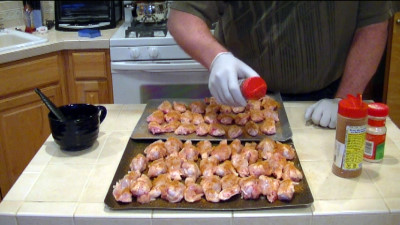 SmokingPit.com - Hickory smoked Bone Suckin Sweet Hot Mustard Wings - Hot wings -  Smoked low and slow on my Yoder YS640 Competition grade smoker grill.  - Seasoning!