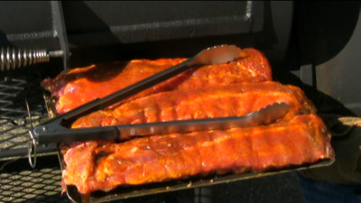 SmokingPit.com - Yoder YS640 Pecan & Cherry Smoked Baby Back pork loin ribs. Great pork barbeque with Jack's Old South dry rub. Tacoma WA Washington