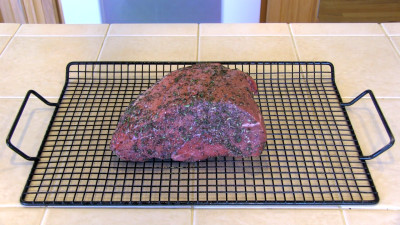 SmokingPit.com - Savory Beef Chuck Cross Rib Roast slow cooker on a Yoder YS640 Pellet cooker - The seasoned roast.