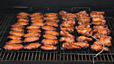 SmokingPit.com - Sesame Soy Chicken Wings.  Slow cooked on the yoder YS640. 