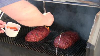 SmokingPit.com - Hickory Smoked Parmesan Meatloaf  -  Smoked low and slow on a Yoder YS640 smoker grill. Mouth watering moist, wood fire cooked! Tacoma WA Washington 