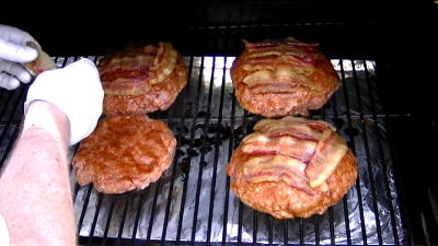 SmokingPit.com - Hickory Smoked Colossal Hawaiian Burgers  - Traeger BBQ recipes & smoking meat tips and techniques.