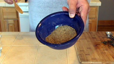 SmokingPit.com - Southwest Tri Tip Roast recipe wood fire cooked on my Scottsdale Santa Maria style cooker. Making the rub.