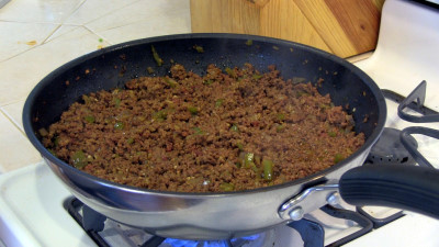 SmokingPit.com - Taco Casserole slow cooked on the yoder YS640. Cooking the taco meat.