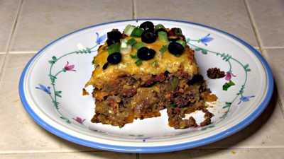 SmokingPit.com - Taco Casserole slow cooked on the yoder YS640. Plated Taco Casserole.