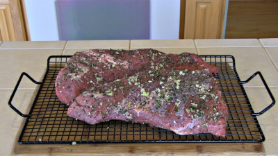 SmokigPit.com - Beef Tri Tip Marsala Recipe - slow cooked on a Yoder YS640 Pellet smoker. -  Seasoned Tri Tip.