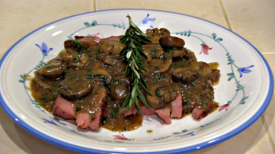 SmokigPit.com - Beef Tri Tip Marsala Recipe - slow cooked on a Yoder YS640 Pellet smoker. - The money shot!